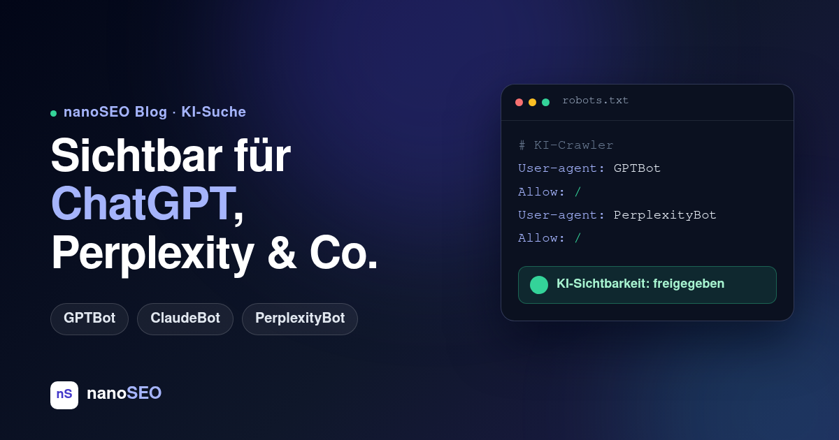 KI-Suche & SEO: So machst du deine Website für ChatGPT, Perplexity & Co. sichtbar